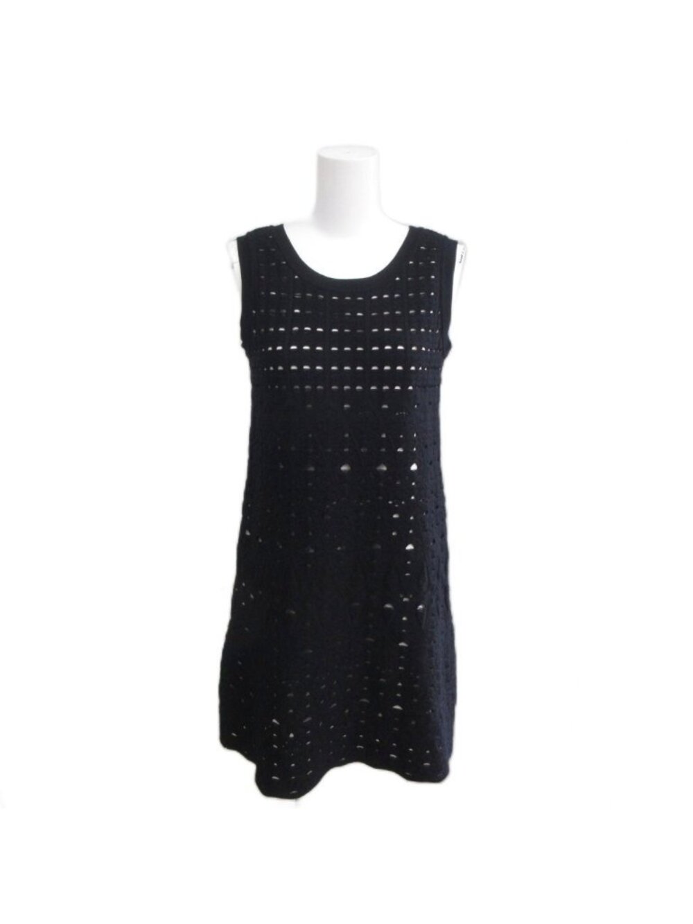 Chanel Sleeveless Dress Openwork M Black 38